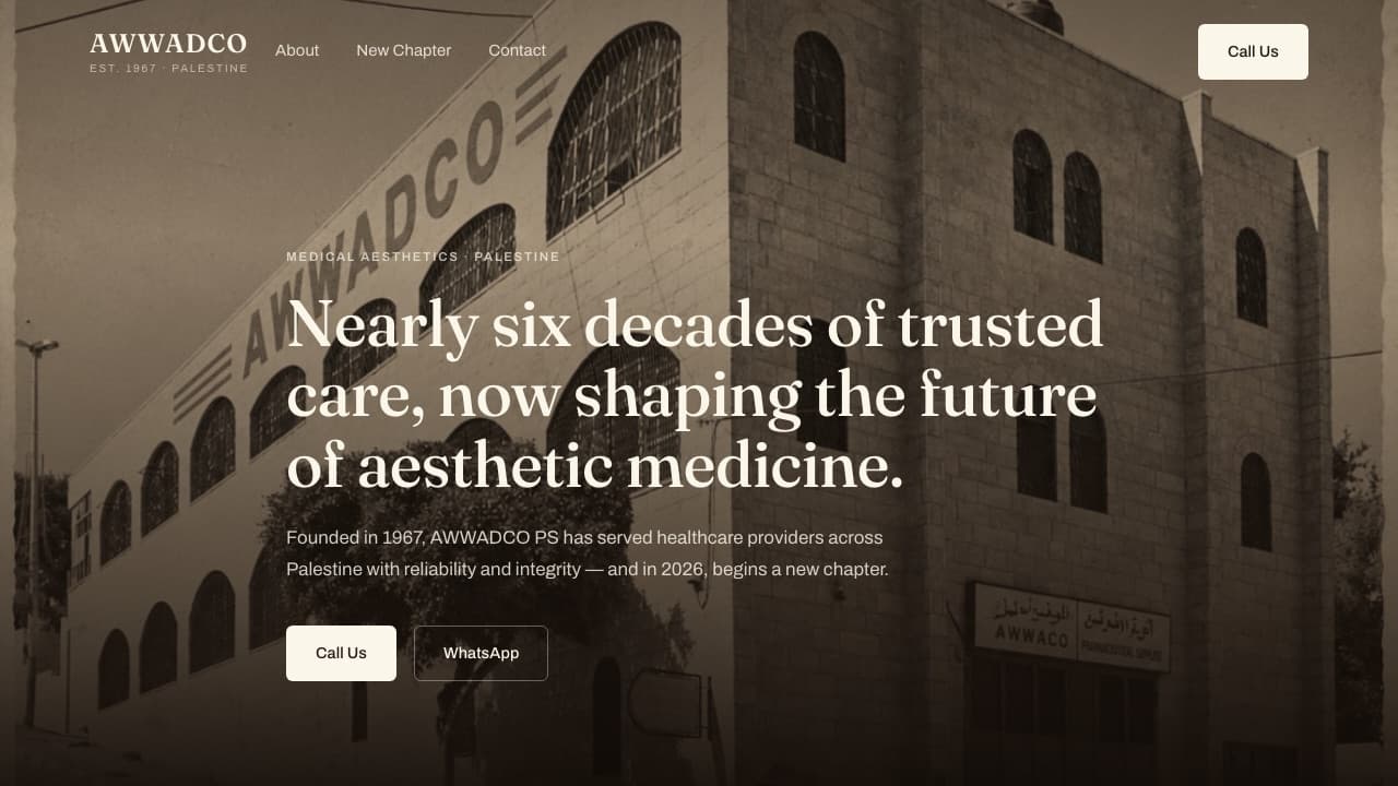 A pharmaceutical company founded in 1967, relaunching into medical aesthetics.
